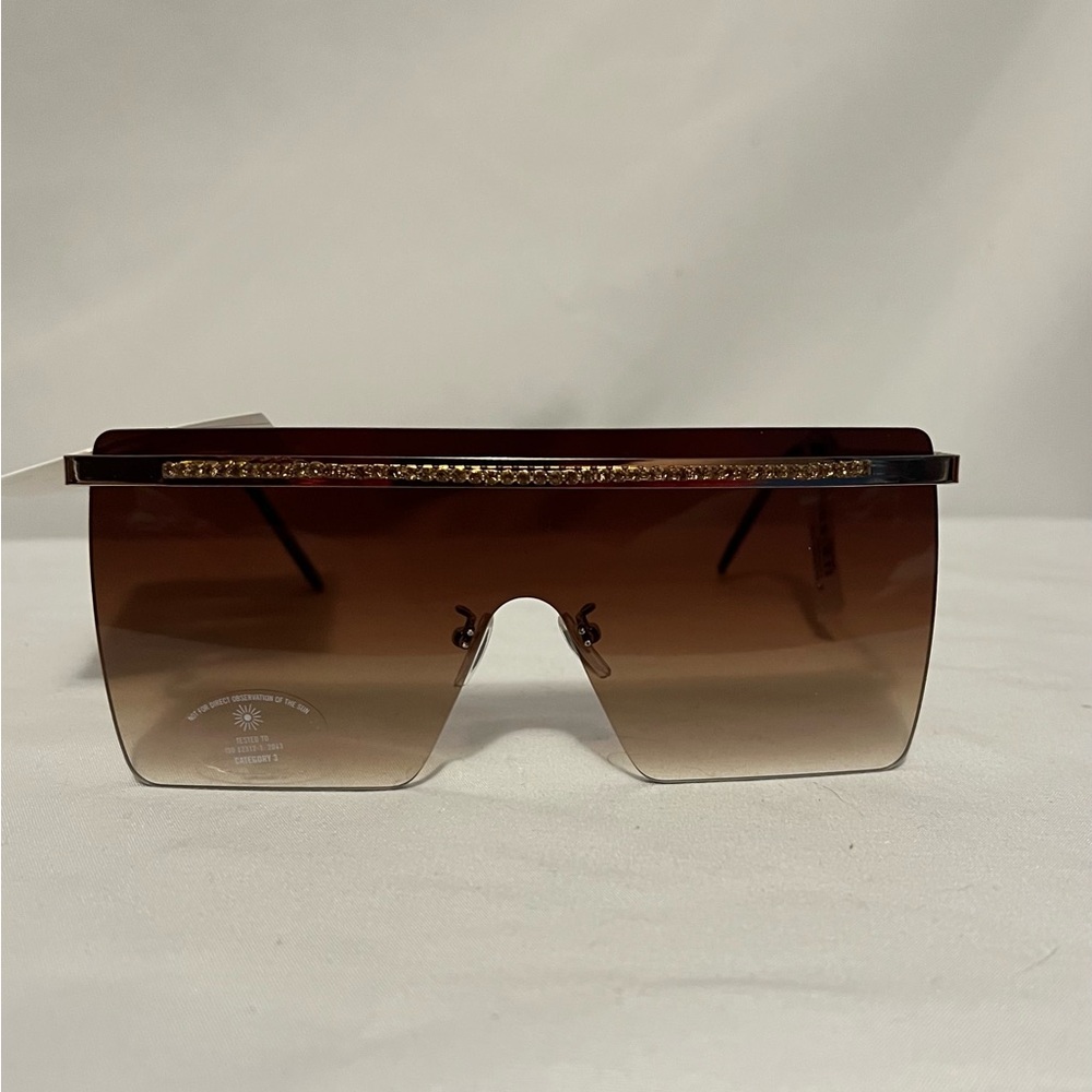 Aldo Eloriel Women’s Sunglasses Rimless Brown Gradient with Gold Detail - NWT